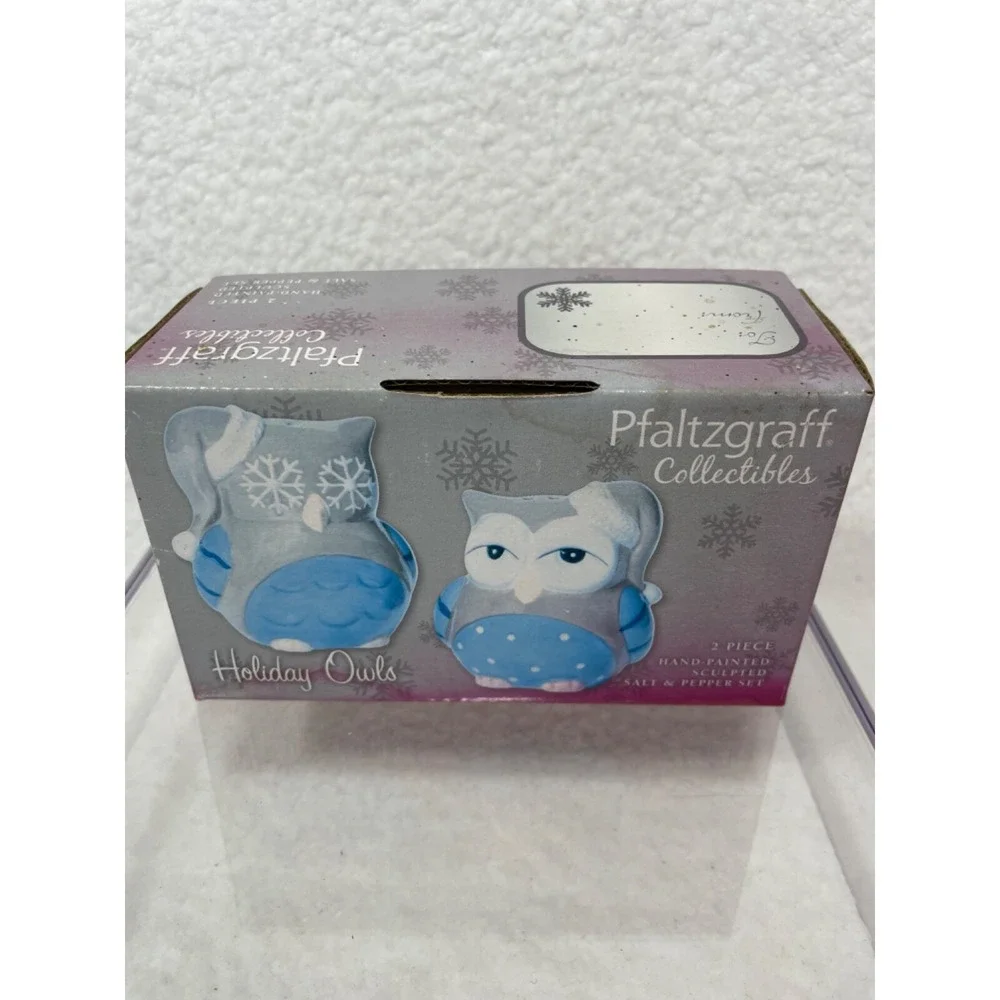 Pfaltzgraff Holiday Owls‎ Salt and Pepper Shakers Christmas